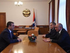 Delegation Led by E.Martirosyan Participated in Ceremonial Meeting Dedicated to Professional Holiday of NSS of Republic of Artsakh.